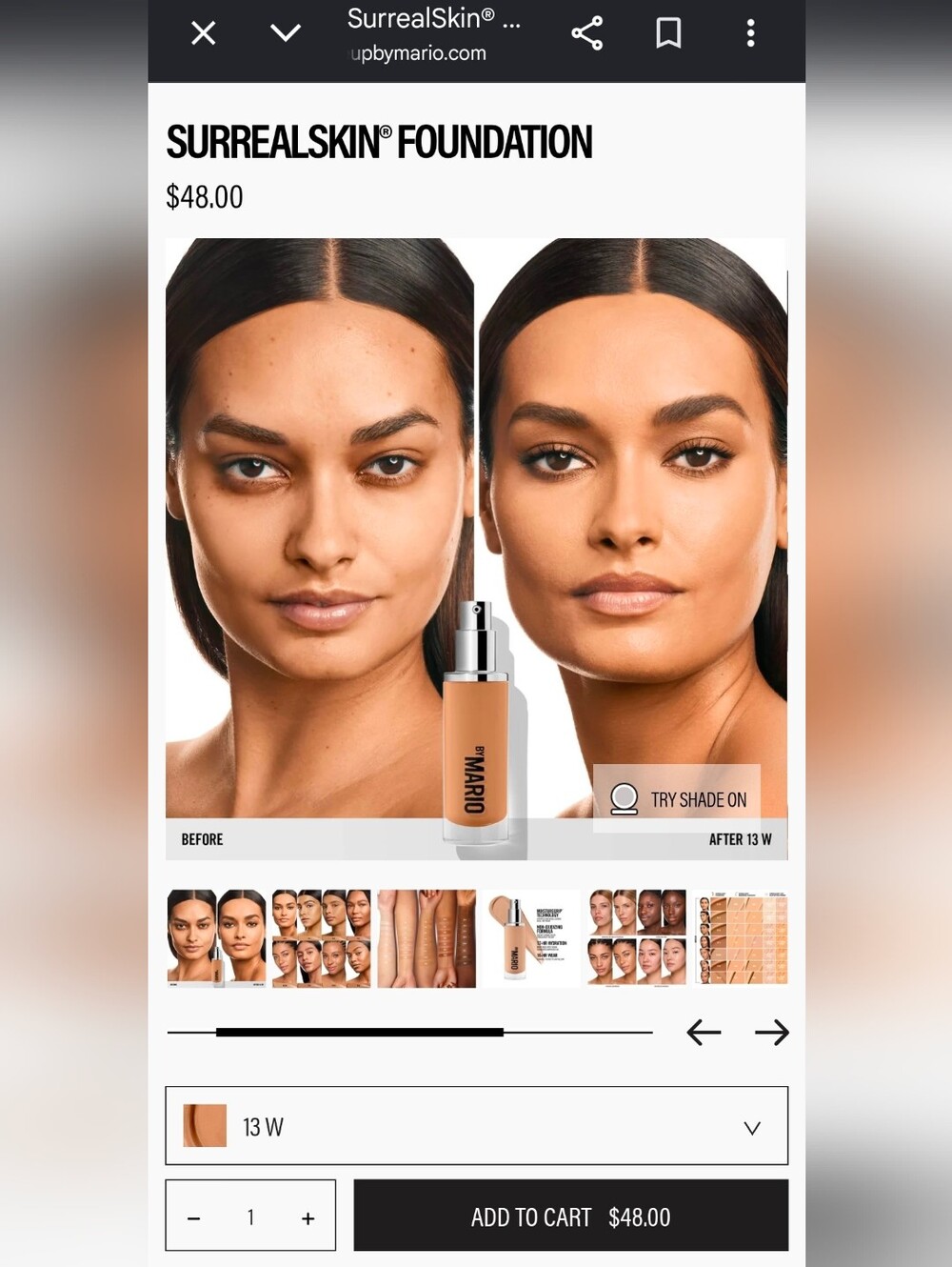 Makeup By Mario Surrealskin Foundation Shade 13W Retail $48